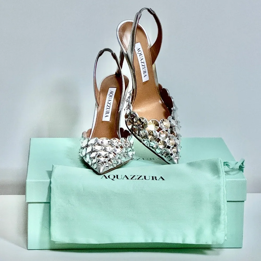 Aquazzura Maxi-Tequilla Slingback 105 Pumps / Heels size US5/IT35 New With Tags
